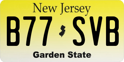 NJ license plate B77SVB