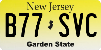 NJ license plate B77SVC