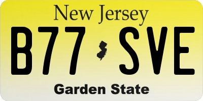 NJ license plate B77SVE