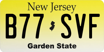NJ license plate B77SVF