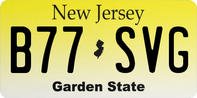 NJ license plate B77SVG