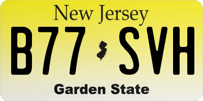 NJ license plate B77SVH