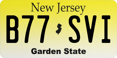 NJ license plate B77SVI