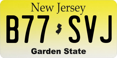 NJ license plate B77SVJ