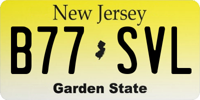 NJ license plate B77SVL