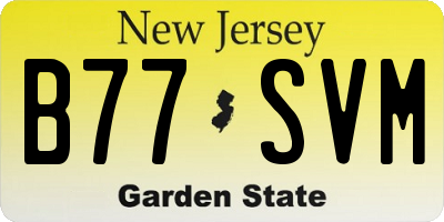 NJ license plate B77SVM