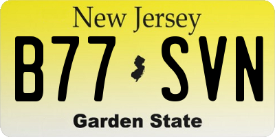 NJ license plate B77SVN