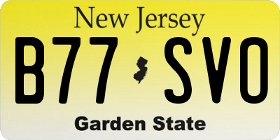 NJ license plate B77SVO