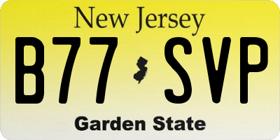NJ license plate B77SVP