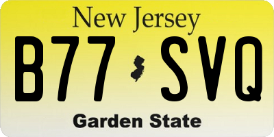 NJ license plate B77SVQ