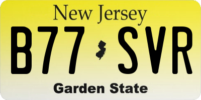 NJ license plate B77SVR