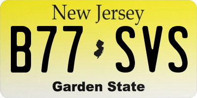 NJ license plate B77SVS