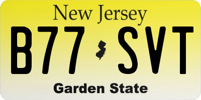 NJ license plate B77SVT
