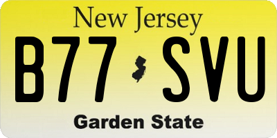 NJ license plate B77SVU