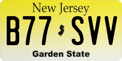 NJ license plate B77SVV
