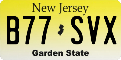 NJ license plate B77SVX