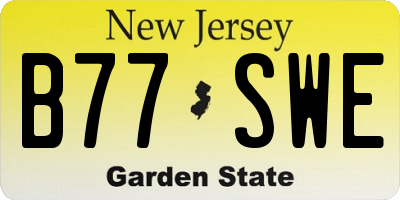 NJ license plate B77SWE