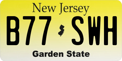 NJ license plate B77SWH