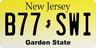 NJ license plate B77SWI