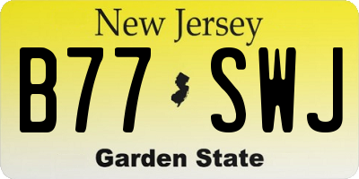 NJ license plate B77SWJ