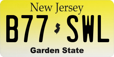 NJ license plate B77SWL
