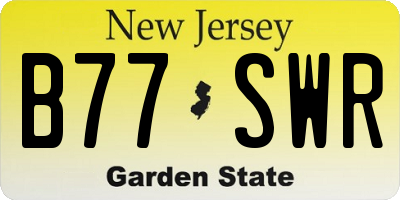 NJ license plate B77SWR