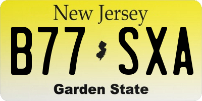 NJ license plate B77SXA