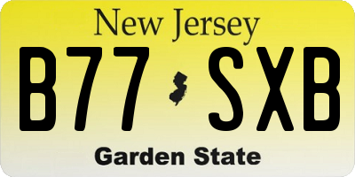 NJ license plate B77SXB