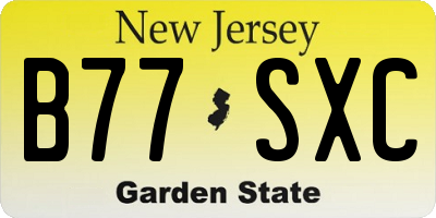 NJ license plate B77SXC