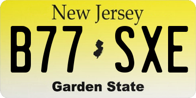 NJ license plate B77SXE