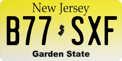 NJ license plate B77SXF
