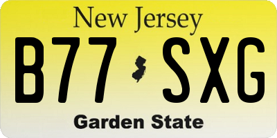 NJ license plate B77SXG