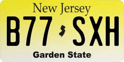 NJ license plate B77SXH
