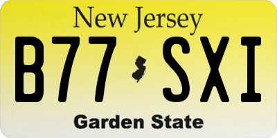 NJ license plate B77SXI