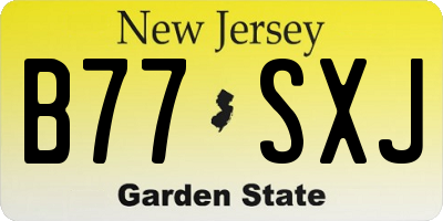 NJ license plate B77SXJ