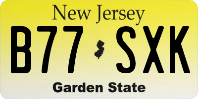 NJ license plate B77SXK