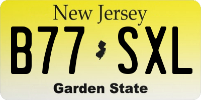 NJ license plate B77SXL