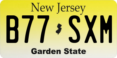 NJ license plate B77SXM