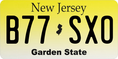 NJ license plate B77SXO