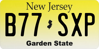 NJ license plate B77SXP