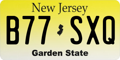 NJ license plate B77SXQ