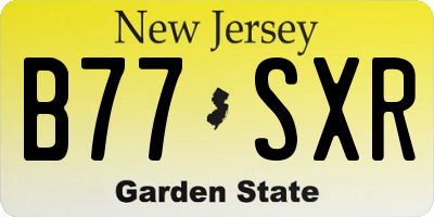 NJ license plate B77SXR
