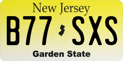 NJ license plate B77SXS