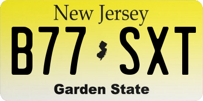 NJ license plate B77SXT
