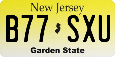 NJ license plate B77SXU