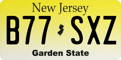 NJ license plate B77SXZ
