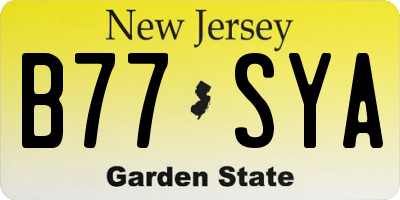 NJ license plate B77SYA