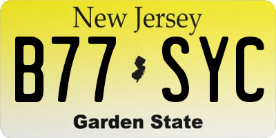 NJ license plate B77SYC
