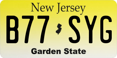 NJ license plate B77SYG