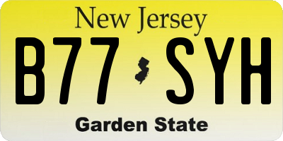 NJ license plate B77SYH